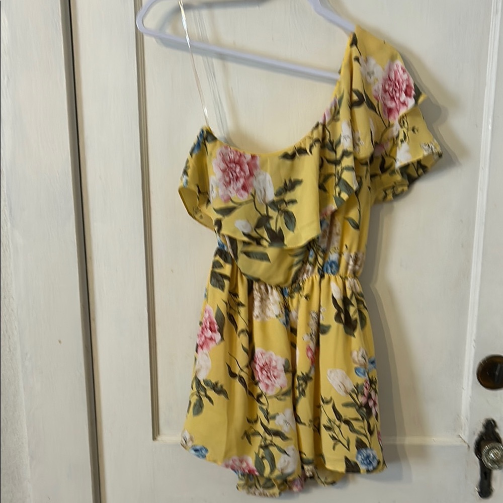 Everly Yellow Floral Ruffle Romper